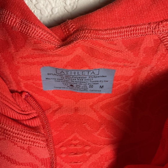 Athleta Womens Medium Orange Pullover Half Zip Tech Athletic  Hoodie‎ Jacket - Picture 6 of 8